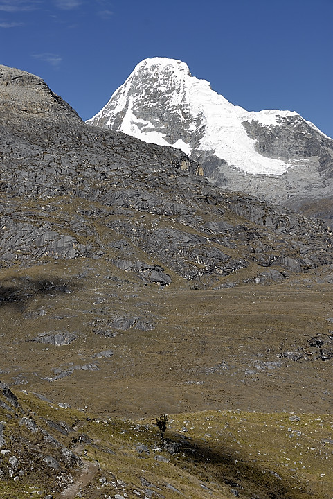 070712-07.jpg - Mont�e � Punta Union, nevado Artesonraju. Rapha�l et Susanne distanc�s